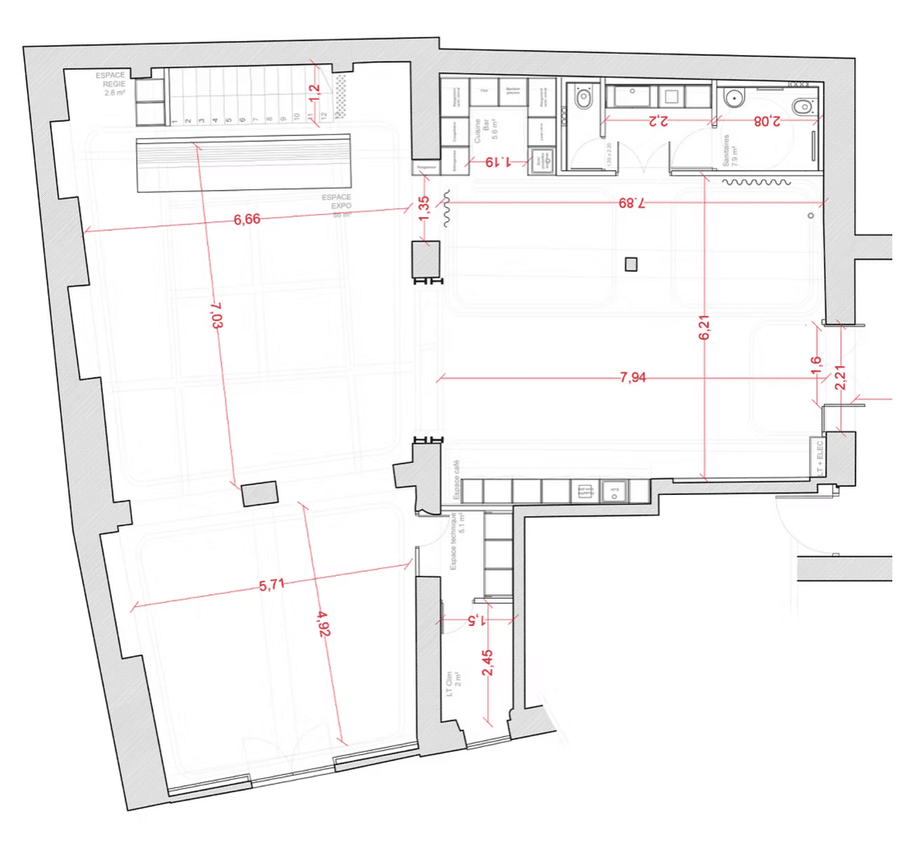 Plan technique — Studio Chez Les Plombiers